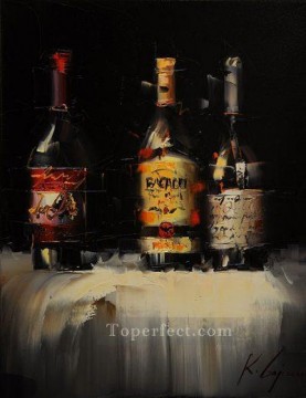 By Palette Knife Painting - Wine in black 3 KG by knife